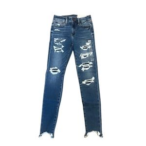 Soft-knit high rise leggings with rips